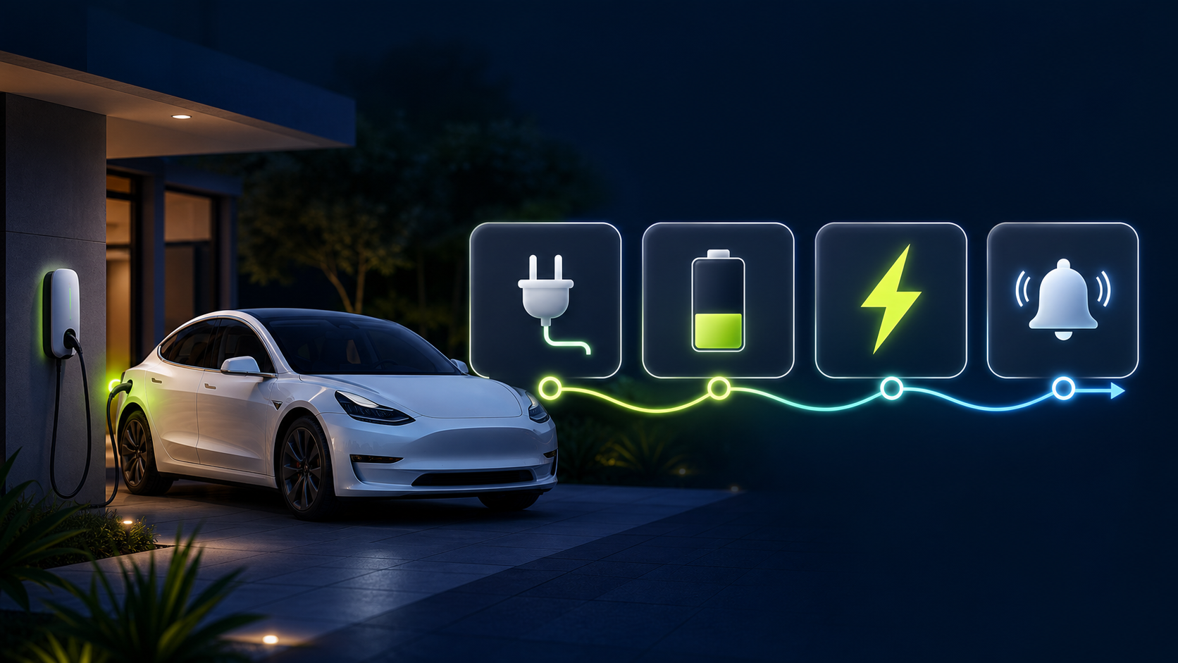 Elvee Automation Builder home charging workflow